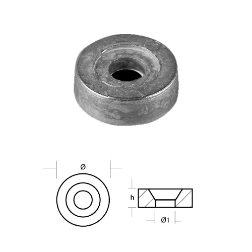Anodo Suzuki Rondella per Motore Fuoribordo Suzuki - Anodo Alluminio ø mm 20